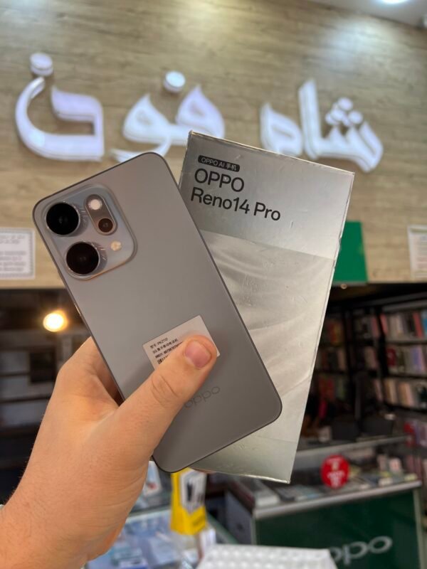 •	شاشة 6.83 بوصة OLED مع 120Hz.
	•	معالج MediaTek Dimensity 8450.
	•	كاميرات 50MP + 50MP + 50MP.
	•	كاميرا أمامية 50MP.
	•	بطارية 6200mAh مع شحن سريع 80W.
	•	نظام Android 15 مع ColorOS.  ￼

Reno 14 pro 5G 12/256